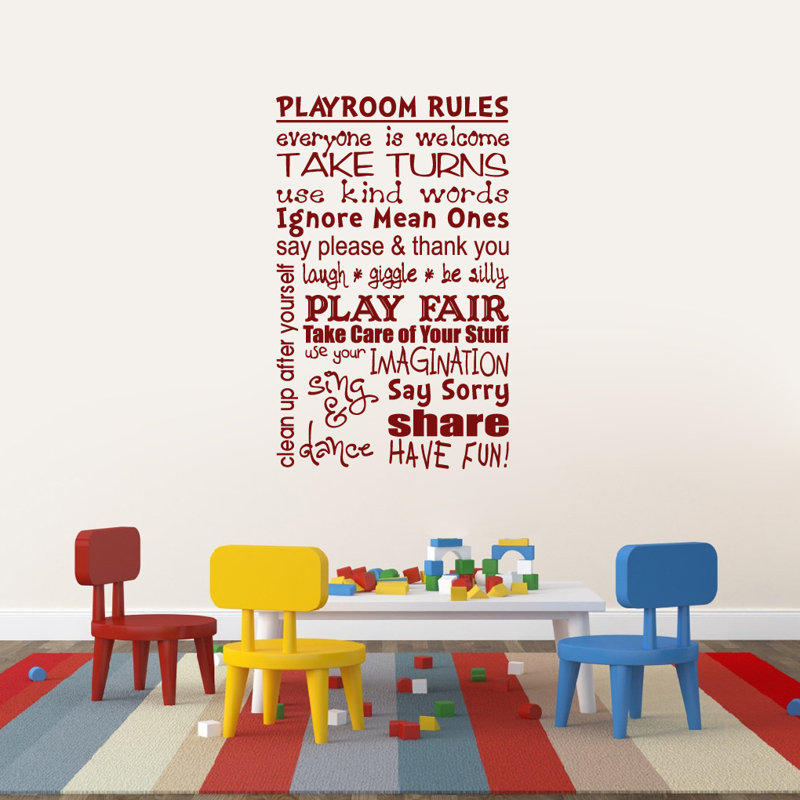 Adhésif décoratif « Playroom rules », Canneberge