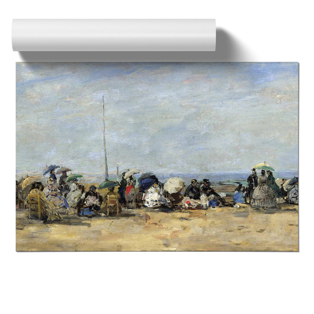Beach at Trouville by Eugene Boudin - Frameless Print