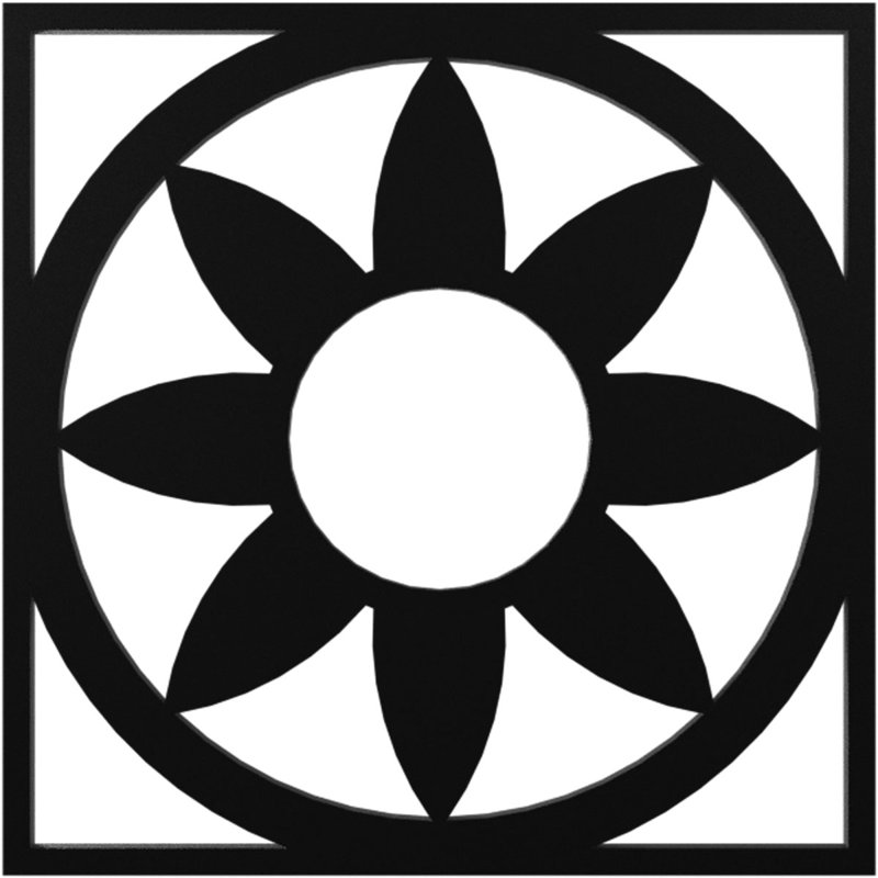 Blume Architectural Grade PVC Pierced Ceiling Medallion, 36" H x 36" W x 1" D, Black