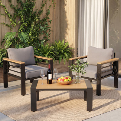Eby 2-Person Aluminum Sofa Seating Group with Cushions
