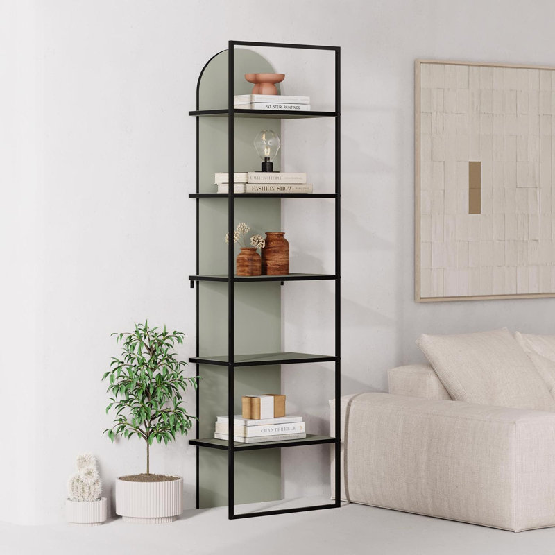 Archy Modern Bookcase 5-Tier Wall Mounted Shelf 180 cm, Green