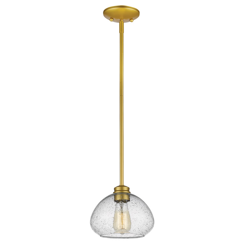 Reichert 1 - Light Single Pendant, 6.5" H x 8" W x 8" D, Satin Gold