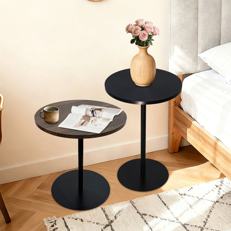Ensemble de 2 petites tables d'appoint rondes et tables basses