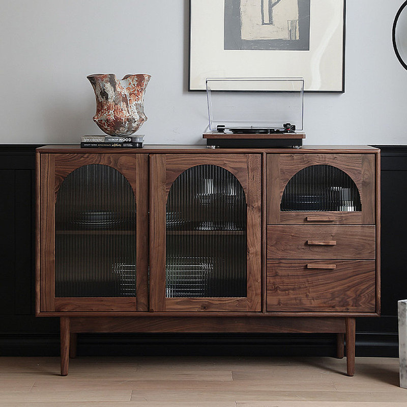 Simple solid wood pantry cabinet sideboard