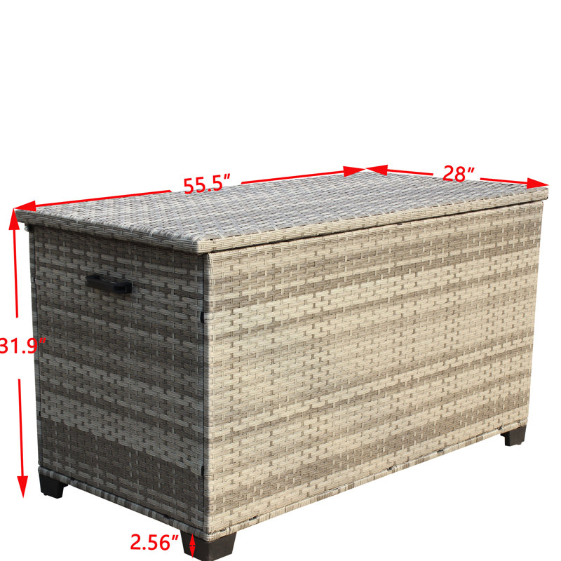 Large Capacity Grey Storage Box For Patio - 148 Gallons. Strengthened Lid. Interior. Mobility Handles. Pe And Iron. Assembly Required Unit Gallon Capacity. Enhanced Lid Durability. Handles Easy