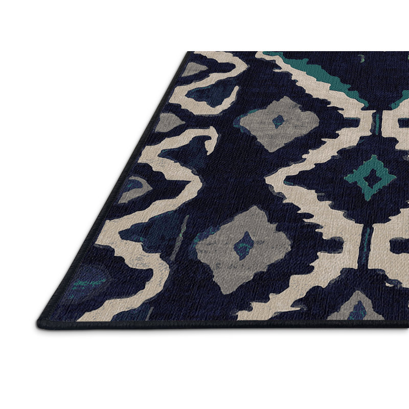 Machine Washable Gray Area Rug, Square 3'