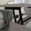 Table basse à plateau relevable, finition brune