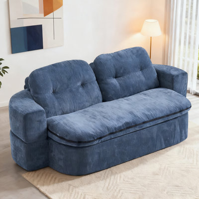 Canapé de 78,6 pouces en chenille du sol au plafond, canapé-lit convertible moderne et élégant, matelas pliable pour le salon et la salle de jeux