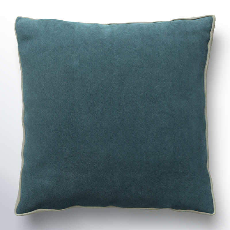 Brixen 18" 100% Cotton Throw Pillow, Polyester, Teal