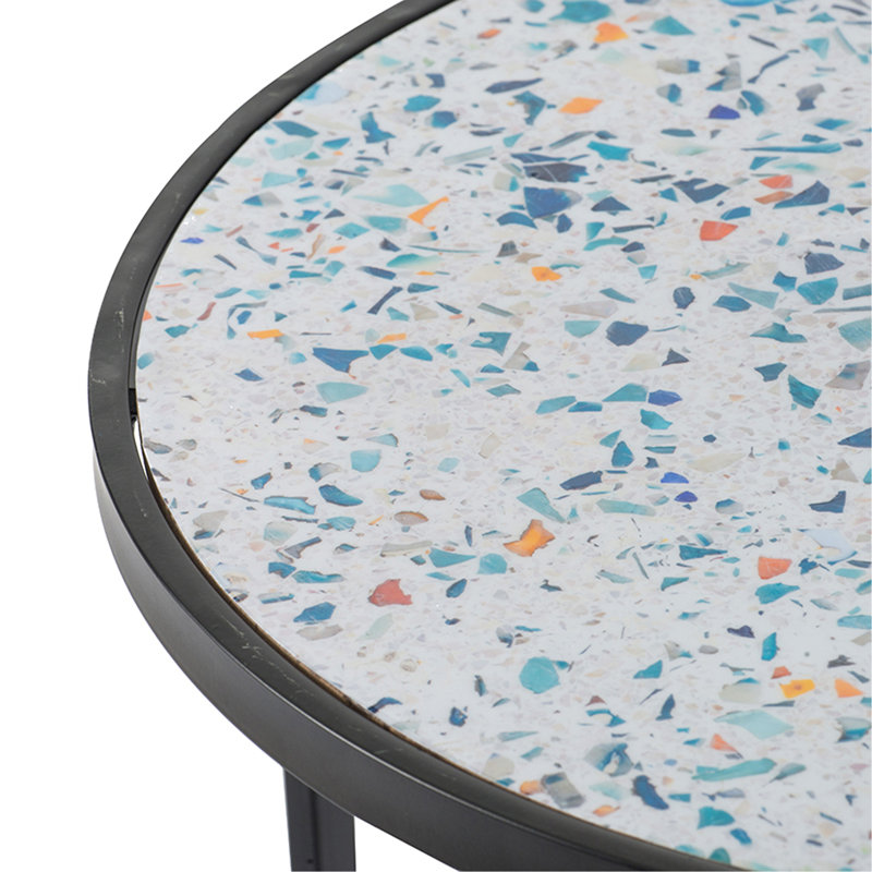 Set Of 2 Round End Table, Stacking Side Tables With Sturdy Metal Frame For Small Space,Living Room, Office