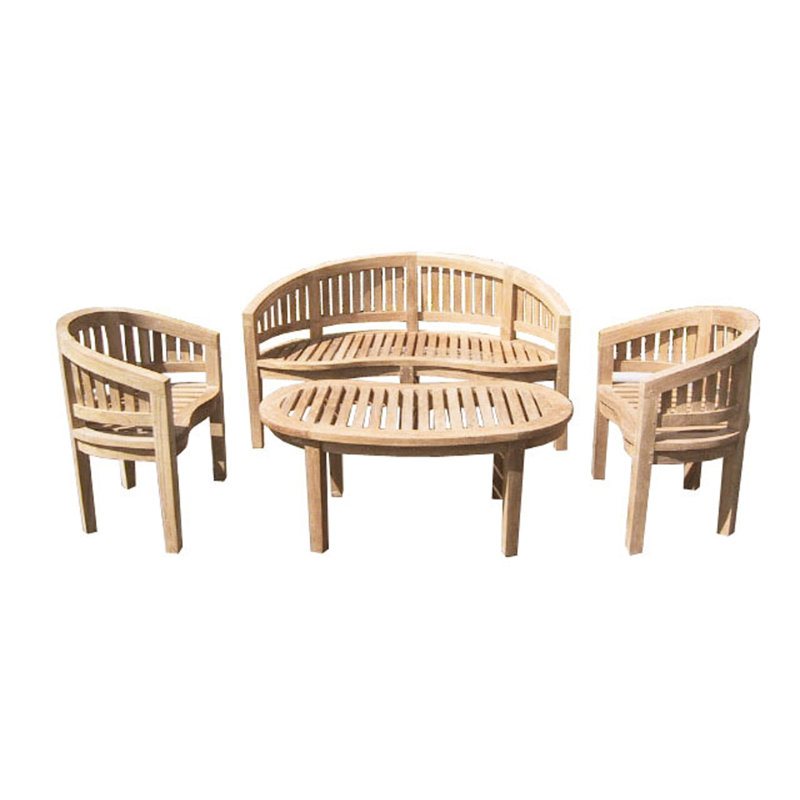 Teak Island Teak 4 - Person Patio Conversation Set