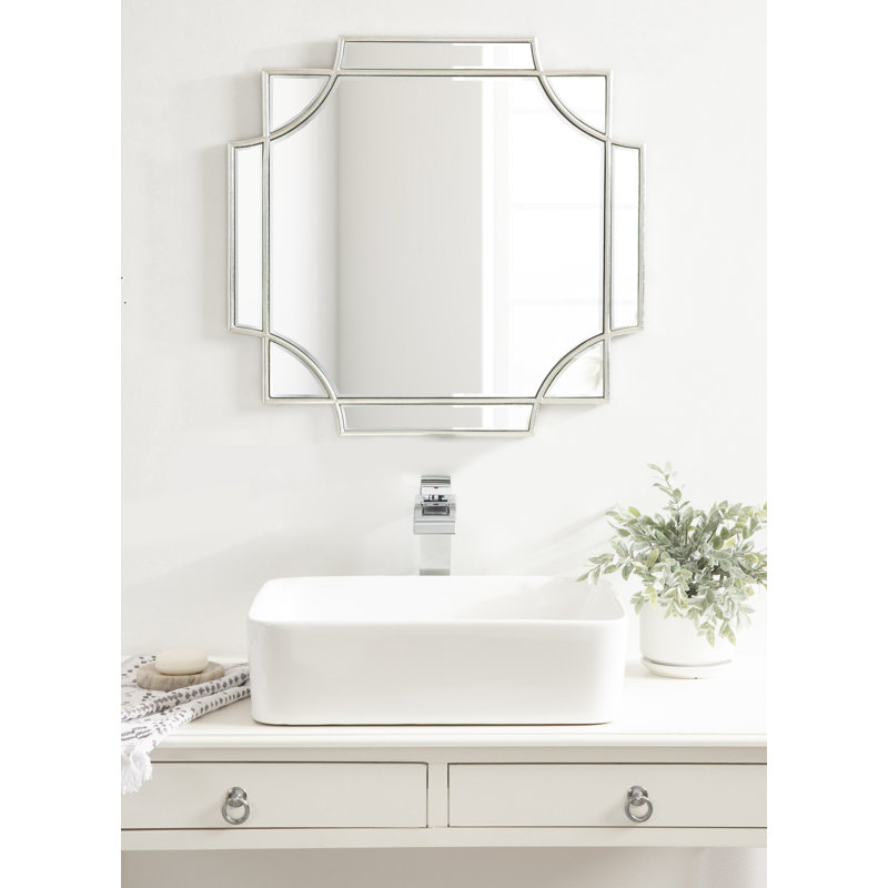 Ocilla Flat Mirror, 24" x 24", Silver