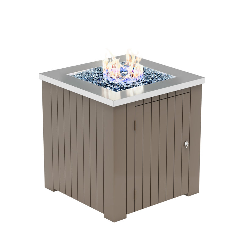 Olney Aluminum Outdoor Propane/Natural Gas Fire Pit Table with Hidden Fuel Tank Storage
