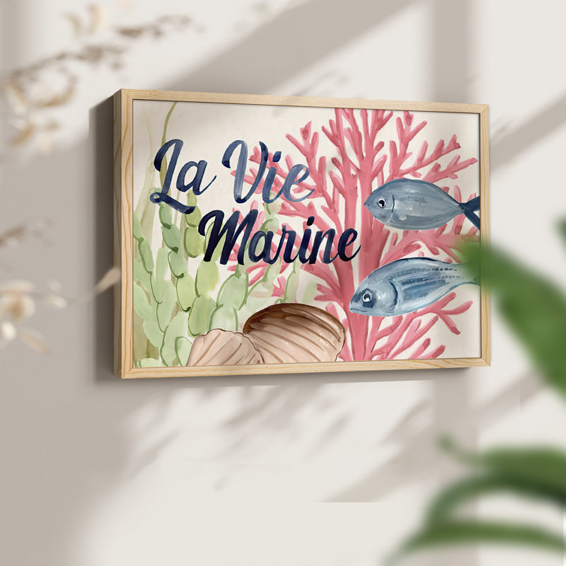 Pastel Mer I - reproduction encadrée, Naturel, H 11 po x l 14 po