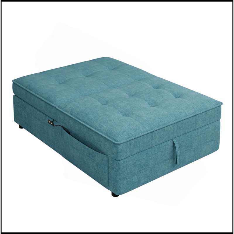 Canapé-lit 4 en 1, fauteuil-lit, repose-pieds pliant multifonctionnel avec pochette de rangement et port USB pour petit appartement, salon, chambre à coucher, couloir