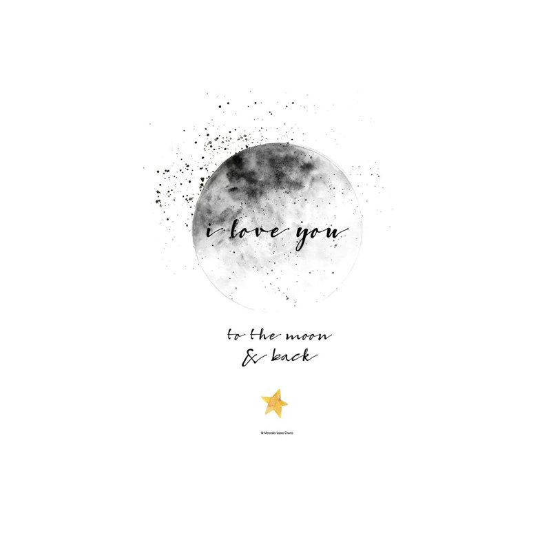 Moon And Back by Mercedes Lopez Charro - Wrapped Canvas Gallery-Wrapped Canvas Giclée, 152.5 cm H x 101.5 cm W