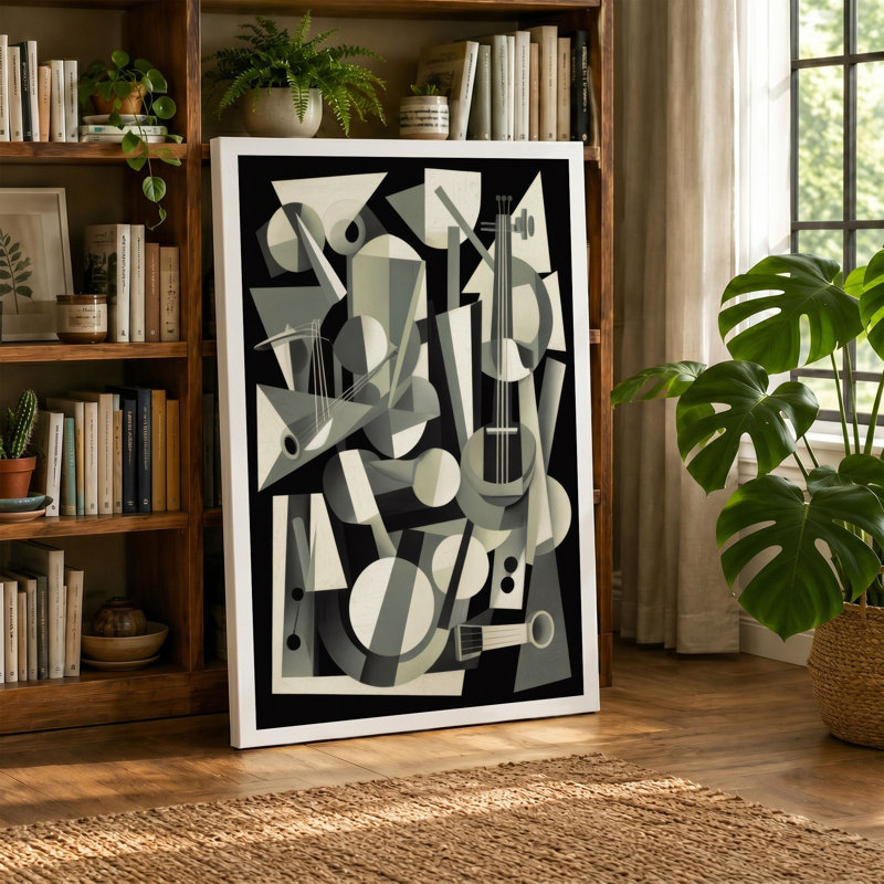 Geometric Abstraction Abstract - Wrapped Canvas, Ochre Border, 30x20 - 76.2 x 50.8 cm