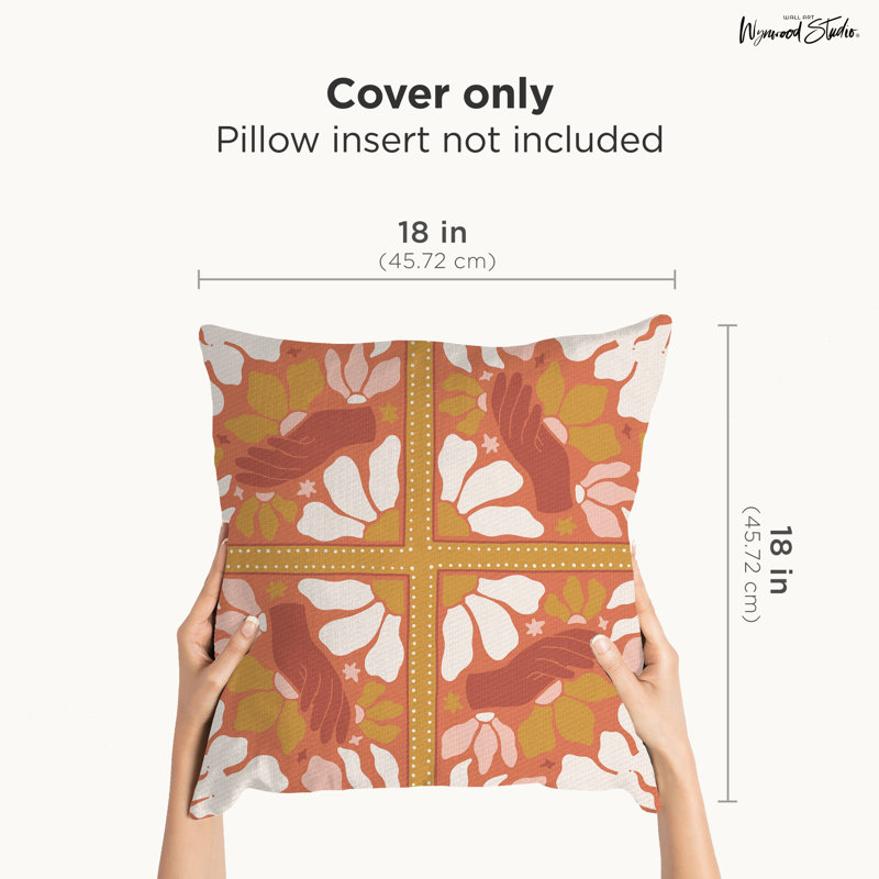 Housse de coussin floral en polyester