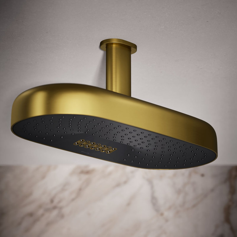 Statement™ 18" 2.5 GPM Oblong Rainhead, Vibrant Brushed Moderne Brass