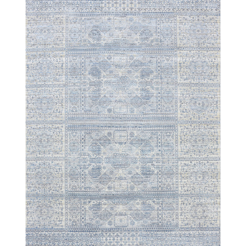 Handmade Silk and Wool Area Rug, Rectangle 8' x 10'