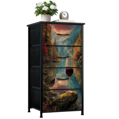 Commode pour chambre de rêve avec 4 tiroirs de rangement Tranquil Fall