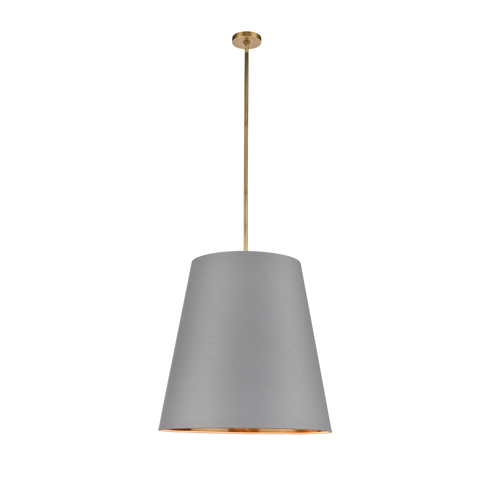 3 Light Steel Pendant, 71.76" H x 24.88" W x 24.88" D, Gold, Gray