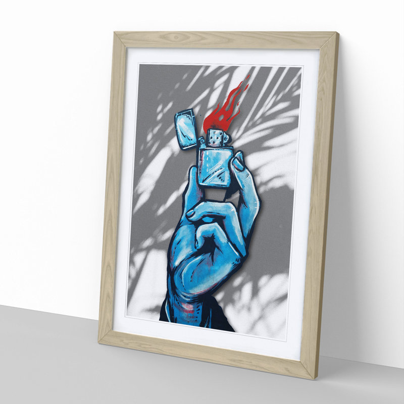 Lighter - Picture Frame Painting, Oak Framed, 36cm H x 27cm W x 2cm D