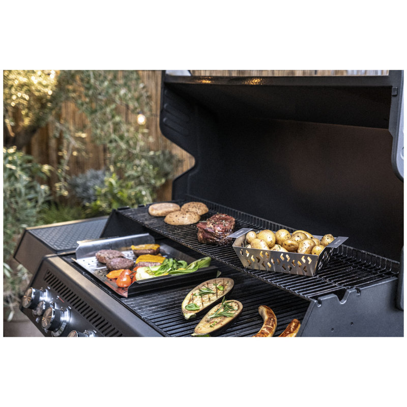 BBQ+ Dishwasher Safe Stainless Steel Grill Basket, 2.56'' H x 10'' W x 5.75''
