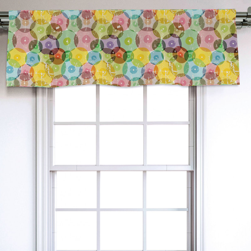 Sateen Geometric Ruffled Window Valance