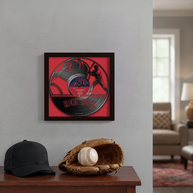 MLB BOSTON RED SOX VINYL RECORD 13"X13" FRAMED PRINT