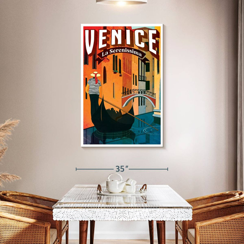 «Venice Le Serenissima», affiche rétro sur toile, H 48 po x l 32 po x P 1,25 po
