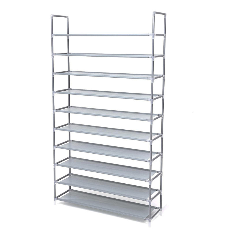 40 Pair Shoe Rack, Grey/Brown/Blue