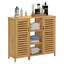 Armoire de rangement de salle de bain 39,3 pouces, armoire de plancher avec 2 portes et 3 tablettes ouvertes