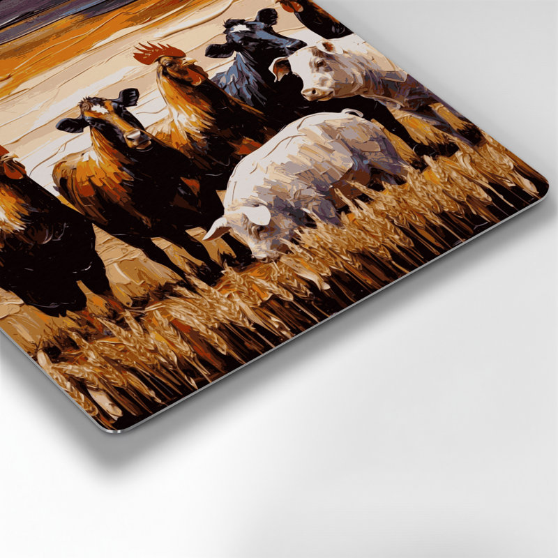 «Thanksgiving Farm animal silhouettes», art mural en métal noir, H 12 po x l 12 po