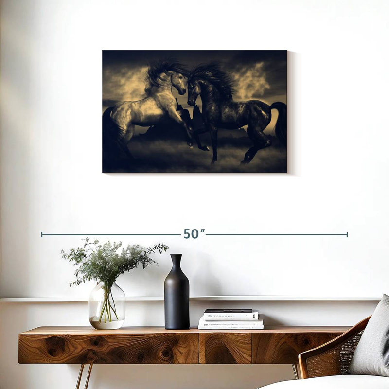 Crowle Two Epic Horses, 20" H x 30" W