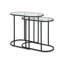 Ensemble de 2 tables gigognes Valo, plateau ovale en verre, noir mat rétro-118778083