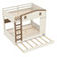 Grand lit superposé en bois massif avec lit gigogne, tablettes de rangement et crochets-786373705-786373750