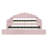 Full Size Upholstery Daybed Frame with Shall Shaped Backrest  and Trundle,Pink-1811634080