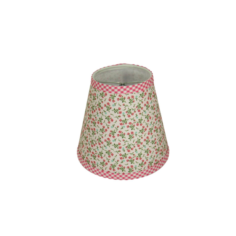 Abat-jour à pince à imprimé floral rose, H 8 po x l 10 po x P 10 po