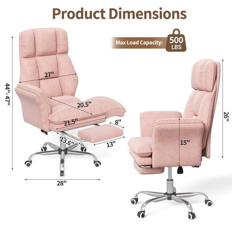 Happy Larry Faux Fur Office Chair, Pink