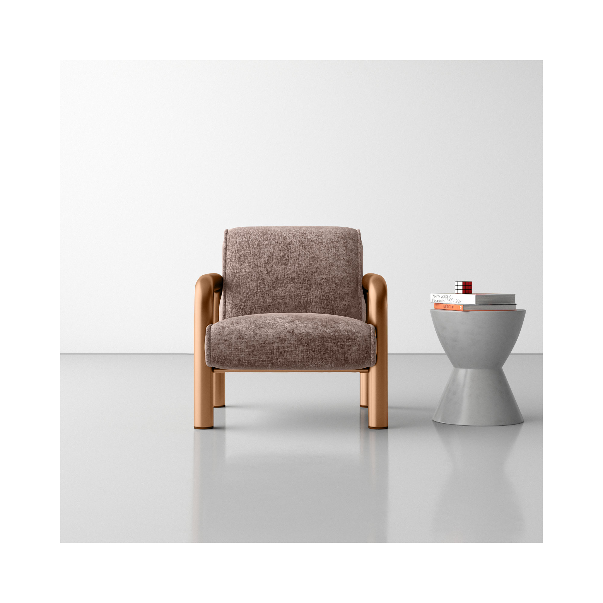 Ismenia Modern Accent Chair, Gray Polyester