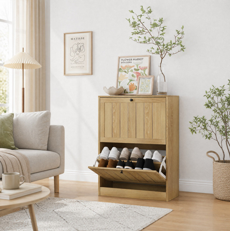 12 Pair Flip Down Shoe Storage