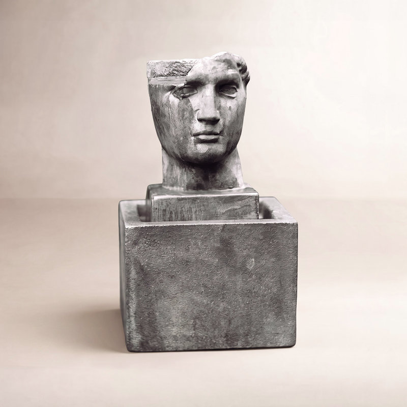 Renfri Hand Crafted Weather Resistant Sculptural Fountain, Graystone