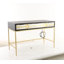 Bureau 3 tiroirs en bois avec façade en miroir et prise Thetisa-523859111