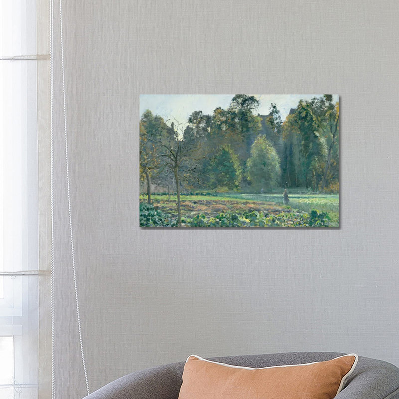 Le champ de choux, Pontoise, reproduction d'art sur toile tendue, H 18 po x l 26 po, Toile tendue, Ne s’applique pas