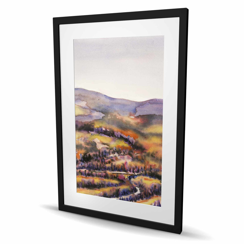Beautiful Hills - reproduction encadrée illustrée, Noir