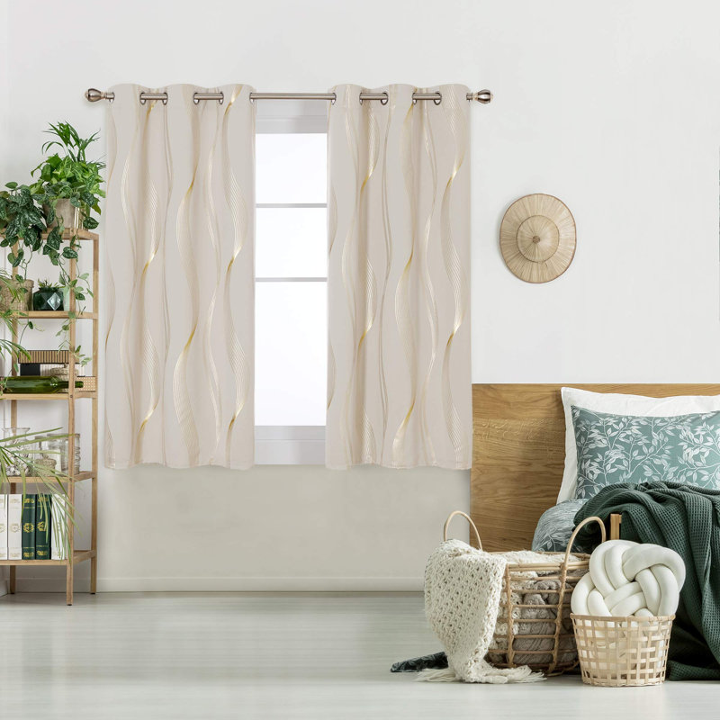 Paire de rideaux Givonni, L 42 po x L 54 po, Beige clair