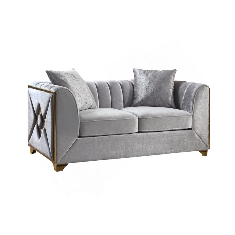 Causeuse en argent de style moderne Velencia, Argent argent
