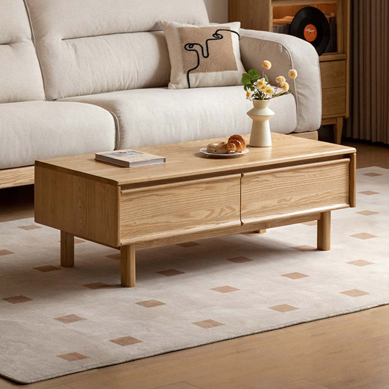 Modern Simple Solid Wood Coffee Table, 19.7'' H x 39.4'' L x 19.7'' W