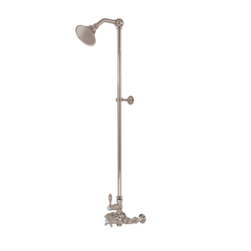 Système de douche thermostatique Exposed de Strom Living P1022N, Nickel poli